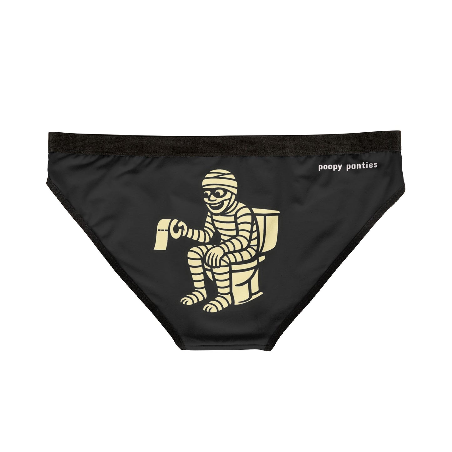 Funny Women's Halloween Underwear, Toilet Paper Mummy, Spooky Dookie, AOP Panties for Gifts, Creative Loungewear, Humorous Women's Briefs, Comfy Everyday Undergarments