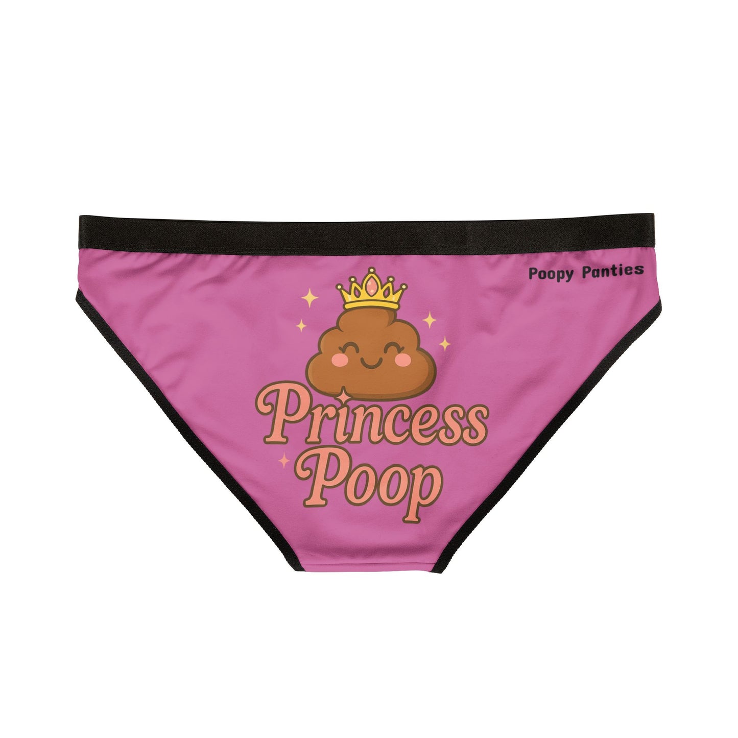 Funny Princess Poop Underwear – Cute Pink Panties with Crown Emoji Design PRINCESS POOP Panties