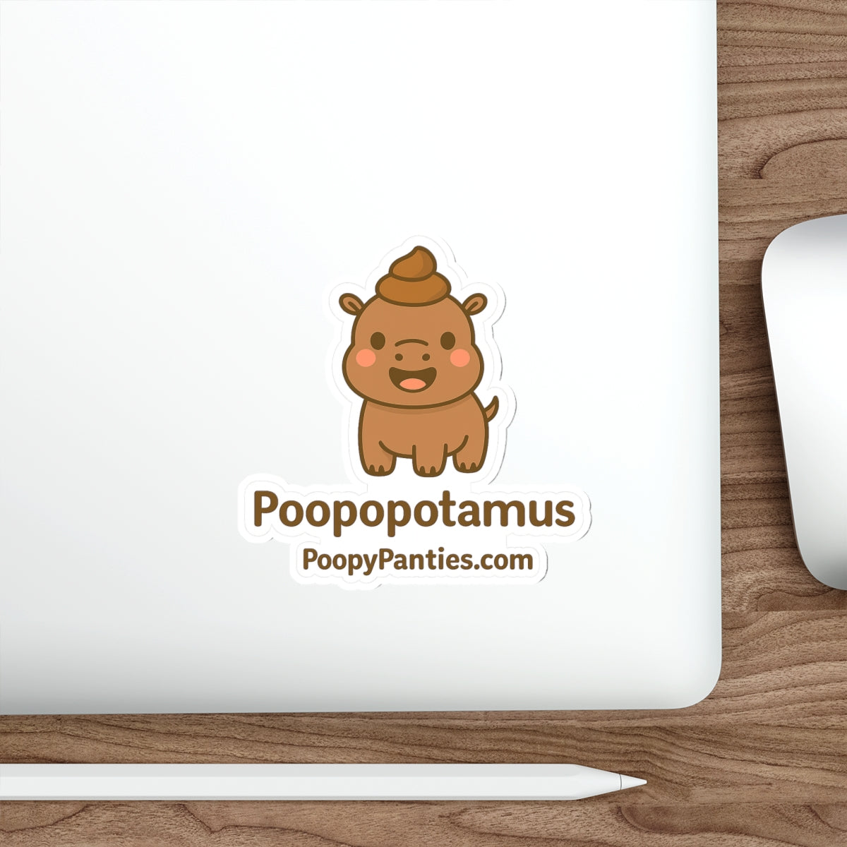 Funny Hippopotamus Sticker β Poopopotamus Die Cut Vinyl Decal, ICONIC