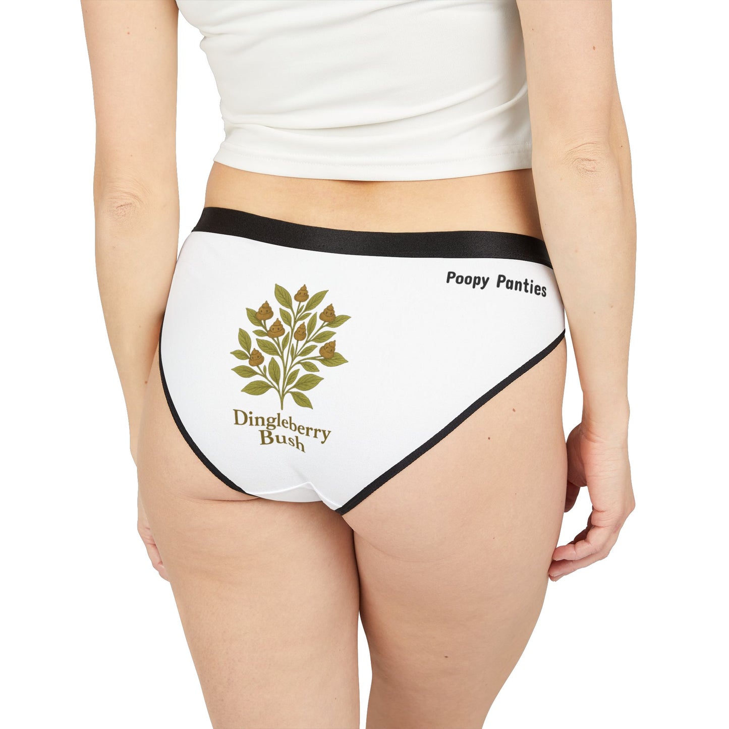 Funny Plant Underwear – Dingleberry Poop Joke Panties with Vintage Botanical Art | DINGLEBERRY BUSH Panties