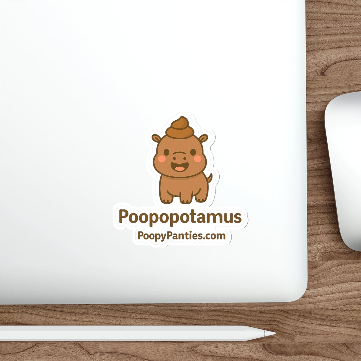 Funny Hippopotamus Sticker β Poopopotamus Die Cut Vinyl Decal, ICONIC