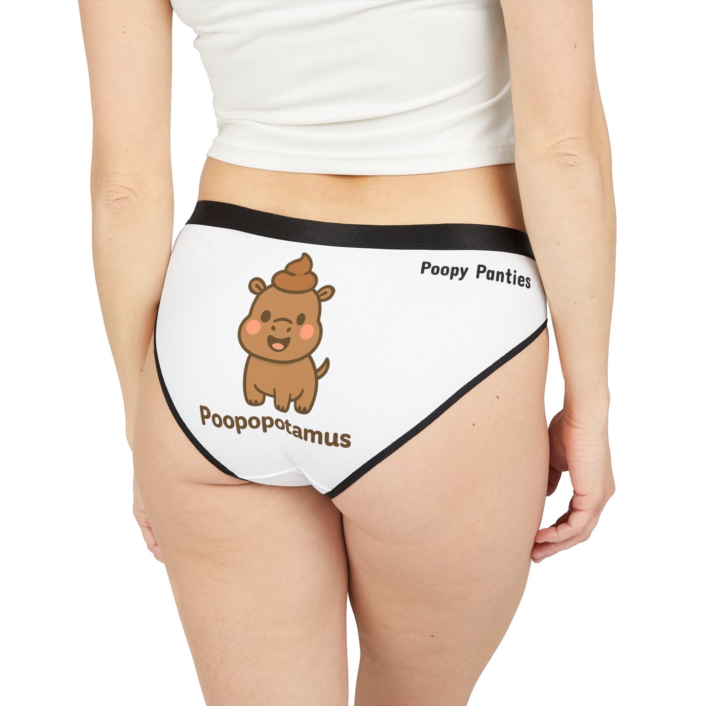 Funny Hippo Poop Underwear – for Women | Cute Animal Design POOPOPOTAMUS Panties