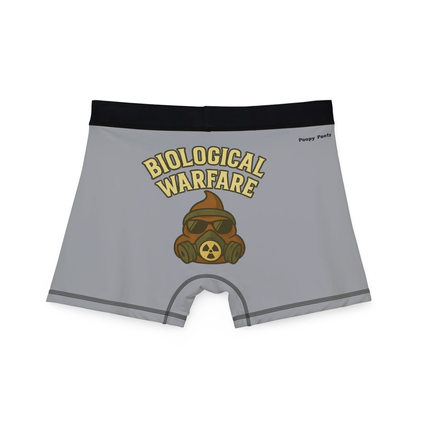 Funny Men's Boxer Briefs – Biological Warfare Underwear | Grey Fart-Themed Gag Gift BIOLOGICAL WARFARE Men’s boxer briefs