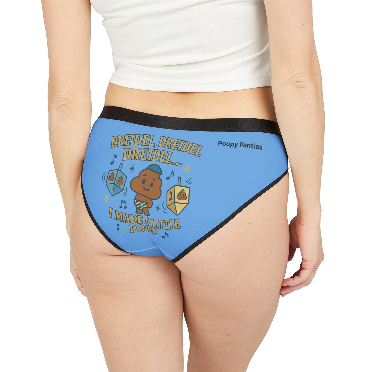 Women's Underwear - "Dreidel, Dreidel, Dreidel... I Made a Little Poop" Funny Hanukkah Bikini Briefs