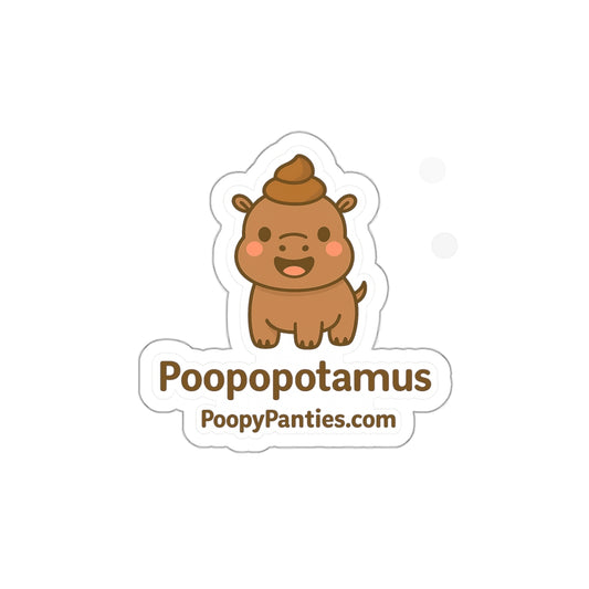 Funny Hippopotamus Sticker – Poopopotamus Die Cut Vinyl Decal, ICONIC