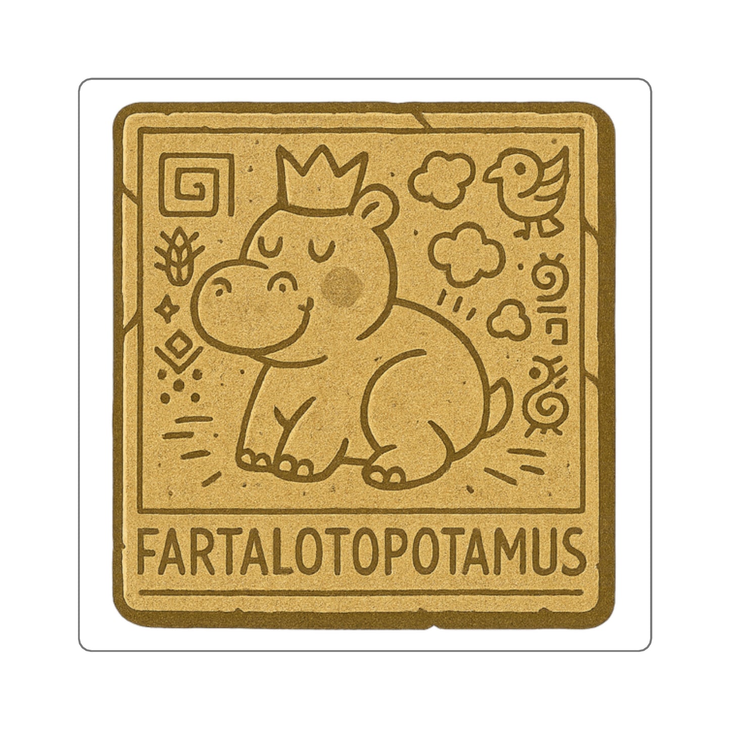 Funny Hippo Fart Stickers, Cute Animal Decor, Bathroom Laptop Accessories, Fartalotopotamus Design, Fun Gift