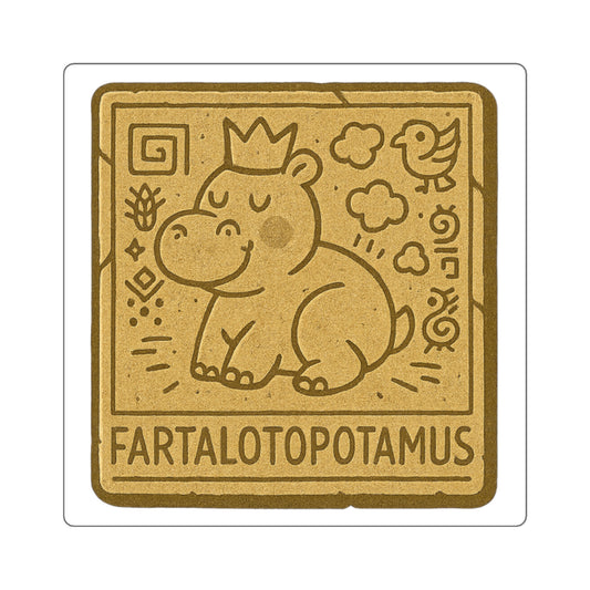 Funny Hippo Fart Stickers, Cute Animal Decor, Bathroom Laptop Accessories, Fartalotopotamus Design, Fun Gift