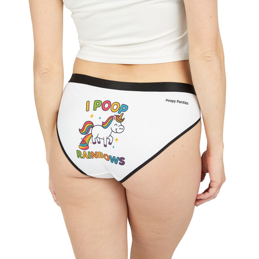 Funny Women's Underwear, 'I Poop Rainbows' Bikini Briefs, Cute Underwear Gift, Humor Lingerie, Unicorn Design, Quirky Panties