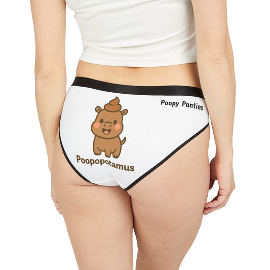 Funny Hippo Poop Underwear – for Women | Cute Animal Design POOPOPOTAMUS Panties