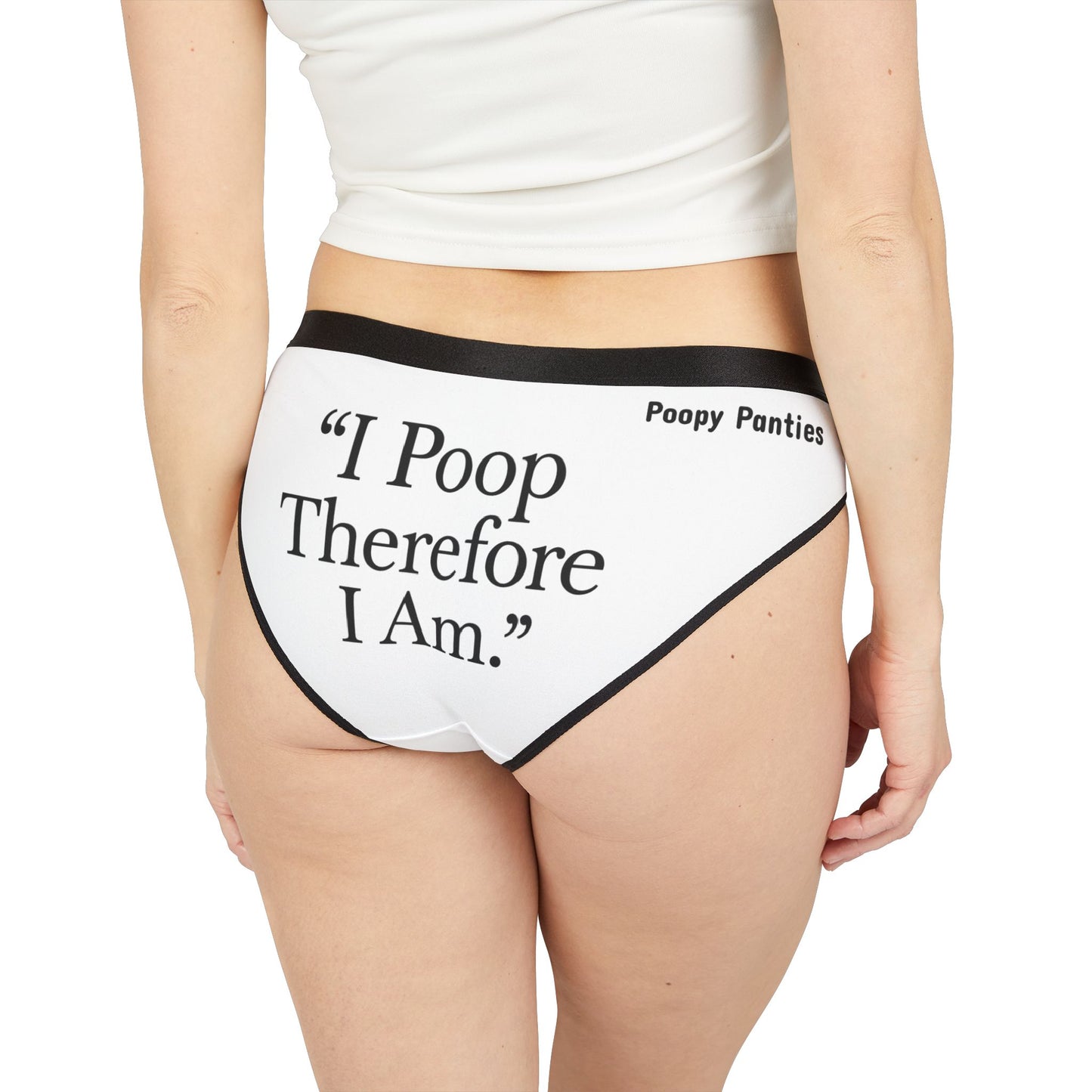 Funny Women's Underwear - I POOP THEREFORE I AM Panties, Philosophy Gift, Poop Humor, Descartes Parody, Gag Gift for Thinkers