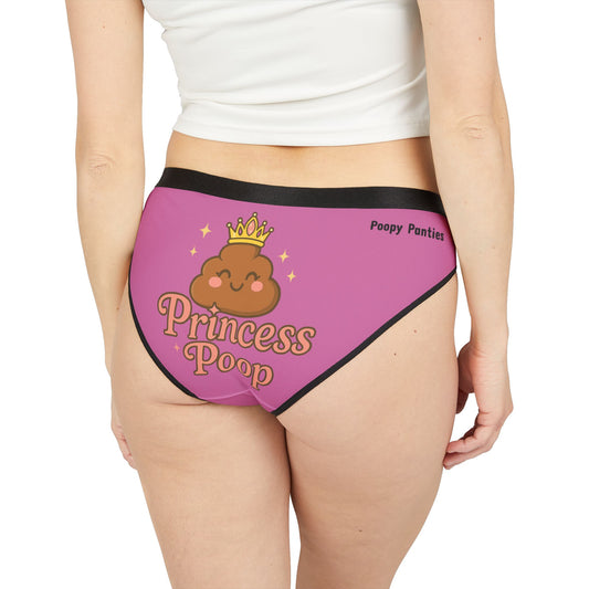 Funny Princess Poop Underwear – Cute Pink Panties with Crown Emoji Design PRINCESS POOP Panties