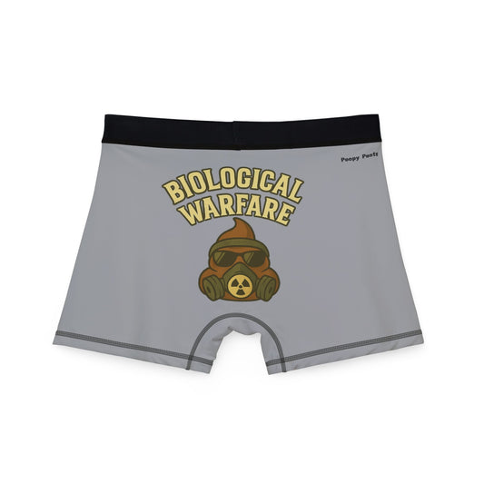 Funny Men's Boxer Briefs – Biological Warfare Underwear | Grey Fart-Themed Gag Gift BIOLOGICAL WARFARE Men’s boxer briefs