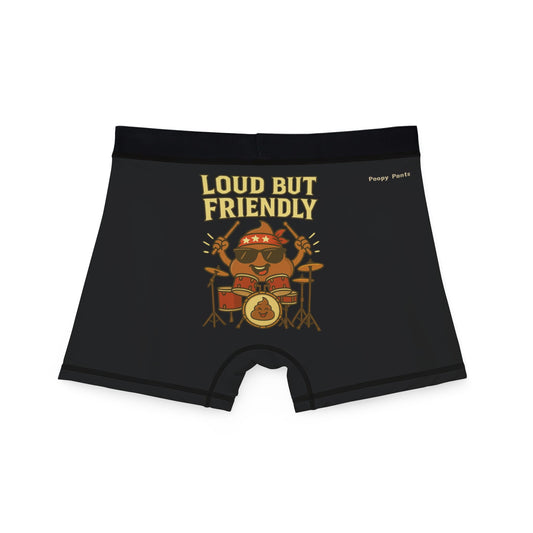 Funny Drummer Boxer Briefs – LOUD BUT FRIENDLY Poop Rockstar Underwear for men