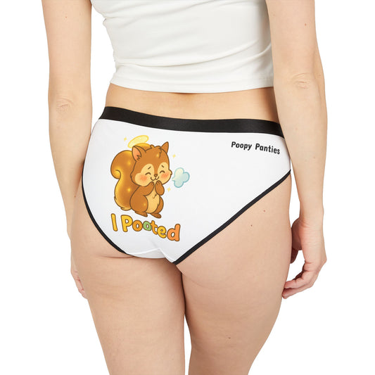 Funny Squirrel Underwear – Cute 'I Pooted' Animal Pun Panties for Women I POOTED Squirrel Undies