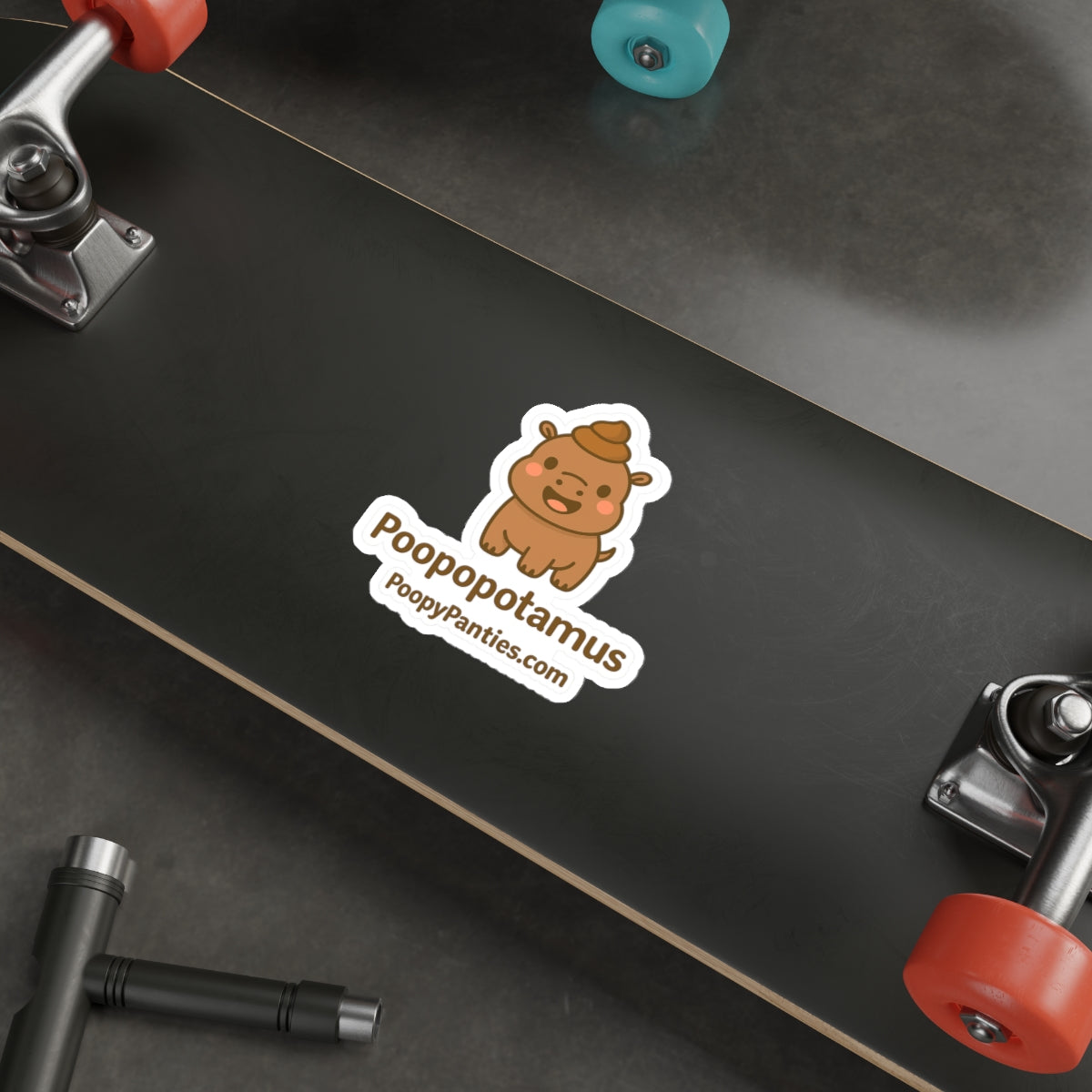 Funny Hippopotamus Sticker – Poopopotamus Die Cut Vinyl Decal, ICONIC