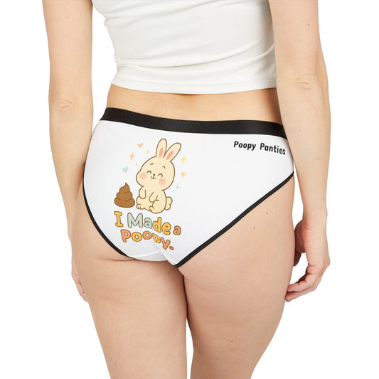 Cute Bunny Poop Underwear – Funny Women’s Panties with Rabbit and Poop Design | I Made a Poopy POOPY BUNNY Panties