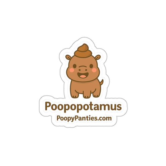 Funny Hippopotamus Sticker – Poopopotamus Die Cut Vinyl Decal, ICONIC
